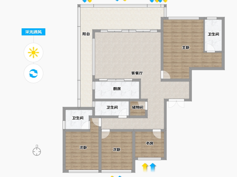 湖南省-郴州市-秀水怡城-149.80-户型库-采光通风