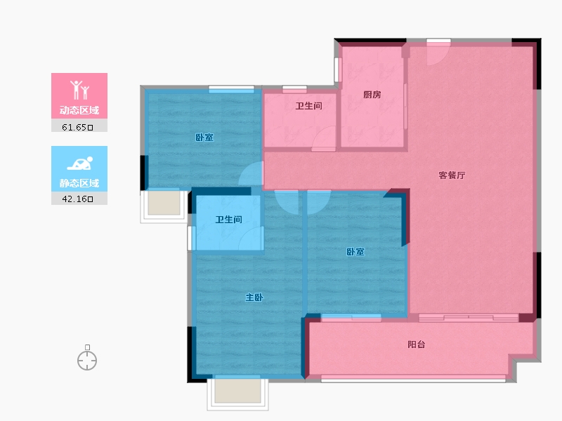 湖北省-襄阳市-津投·奥体华府-94.40-户型库-动静分区