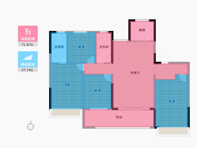 河南省-濮阳市-龙湖书院-126.52-户型库-动静分区