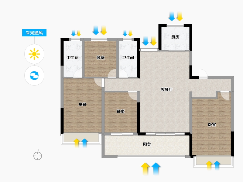 河南省-濮阳市-龙湖书院-126.52-户型库-采光通风