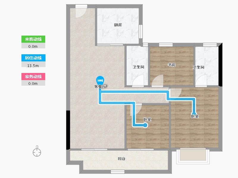 浙江省-绍兴市-碧桂园棠樾府-84.68-户型库-动静线