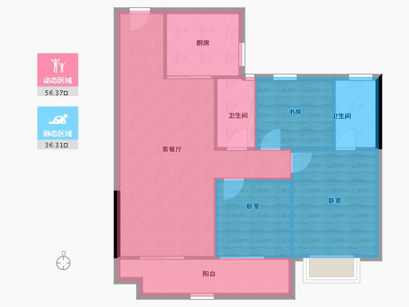 浙江省-绍兴市-碧桂园棠樾府-84.68-户型库-动静分区