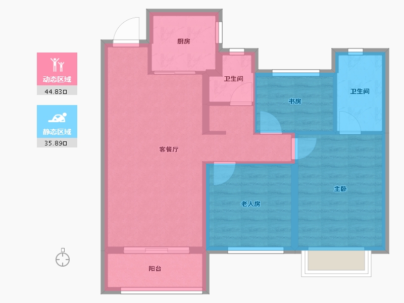 甘肃省-兰州市-保利领秀山-71.97-户型库-动静分区