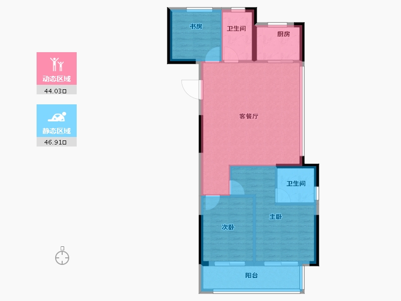 浙江省-金华市-商城大陈印象-82.48-户型库-动静分区