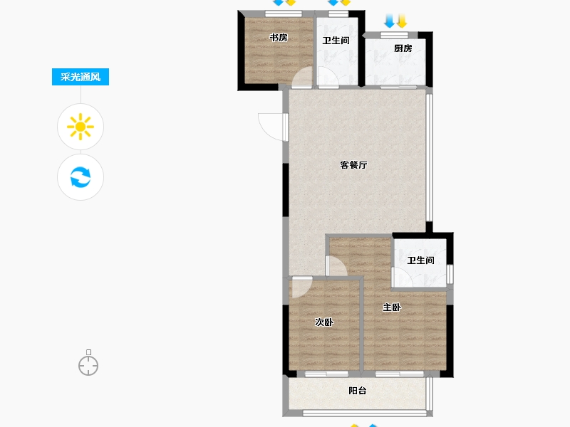 浙江省-金华市-商城大陈印象-82.48-户型库-采光通风