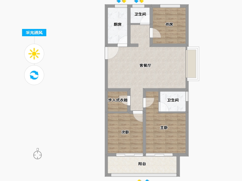 浙江省-宁波市-青澜邸-78.32-户型库-采光通风