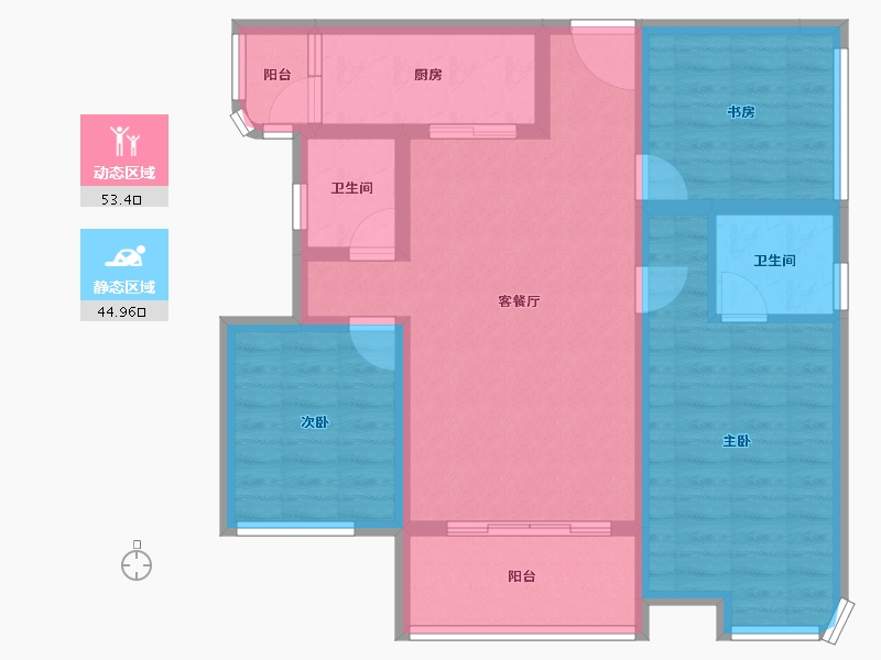 四川省-成都市-城投置地青熙蘭庭-87.19-户型库-动静分区