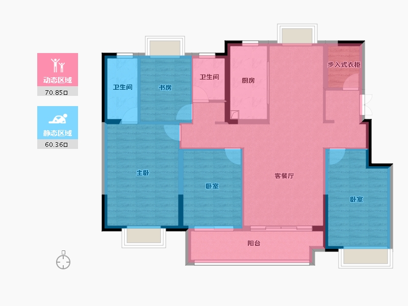 江苏省-淮安市-清河印-118.40-户型库-动静分区