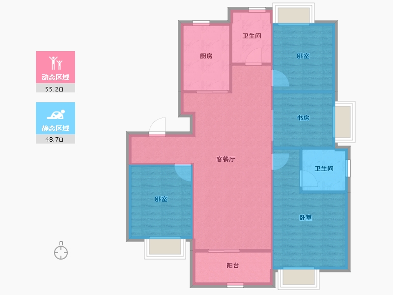 上海-上海市-富绅名邸-94.86-户型库-动静分区