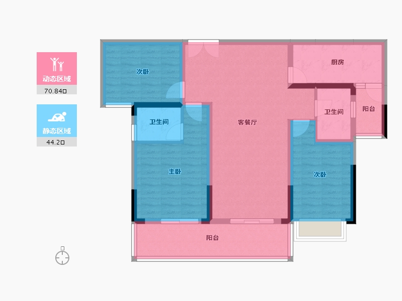 云南省-曲靖市-凤凰城·寥廓府邸-102.68-户型库-动静分区