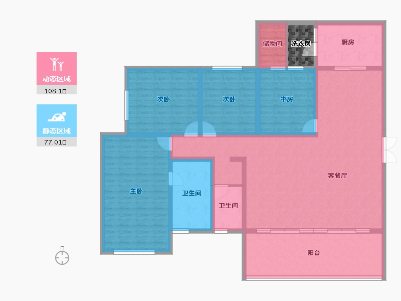 贵州省-六盘水市-恒维·凤凰里-171.78-户型库-动静分区