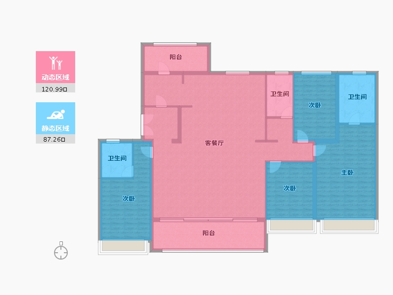 江苏省-苏州市-华润置地·润月雅筑-191.62-户型库-动静分区