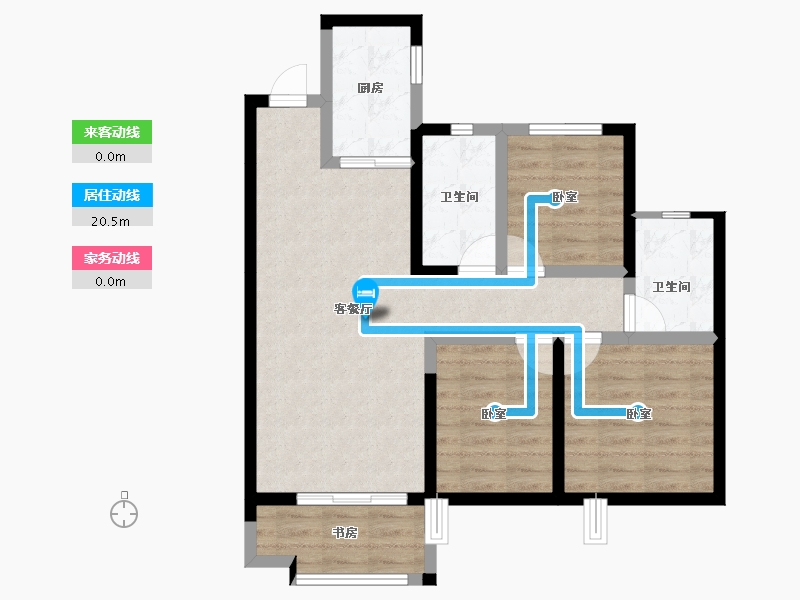 河北省-沧州市-保利拉菲公馆-74.69-户型库-动静线