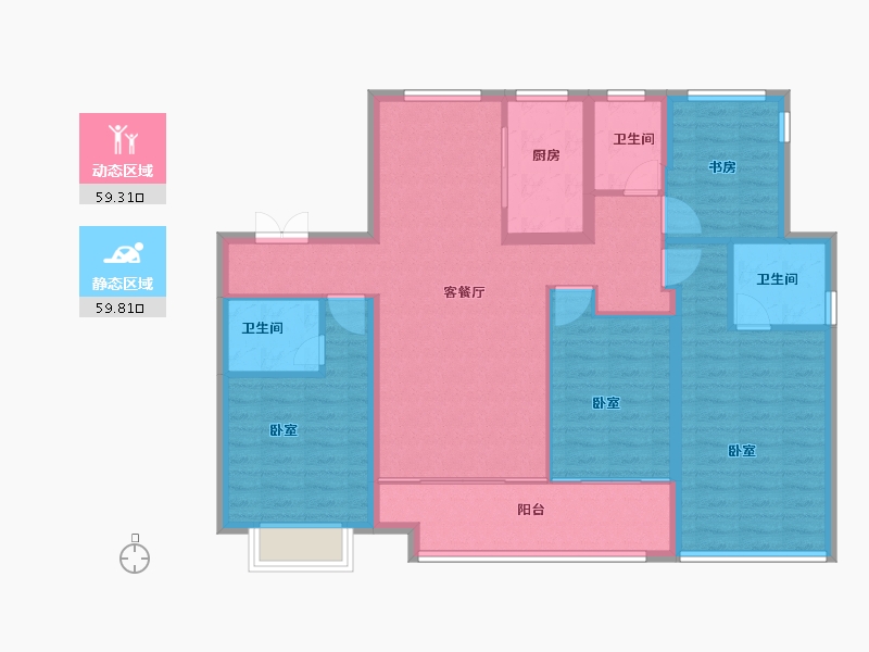 浙江省-湖州市-溪望府-107.25-户型库-动静分区