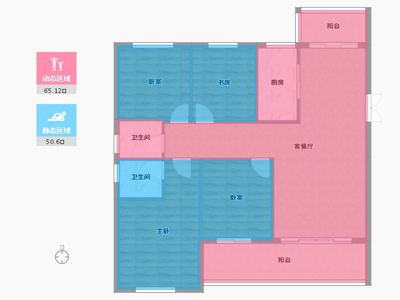 湖北省-宜昌市-康居●阳光城-105.95-户型库-动静分区