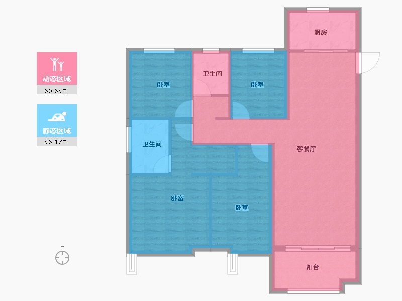 河北省-沧州市-保利拉菲公馆-106.00-户型库-动静分区