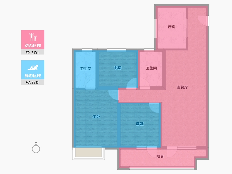 山东省-青岛市-山东健康·和悦山-93.59-户型库-动静分区