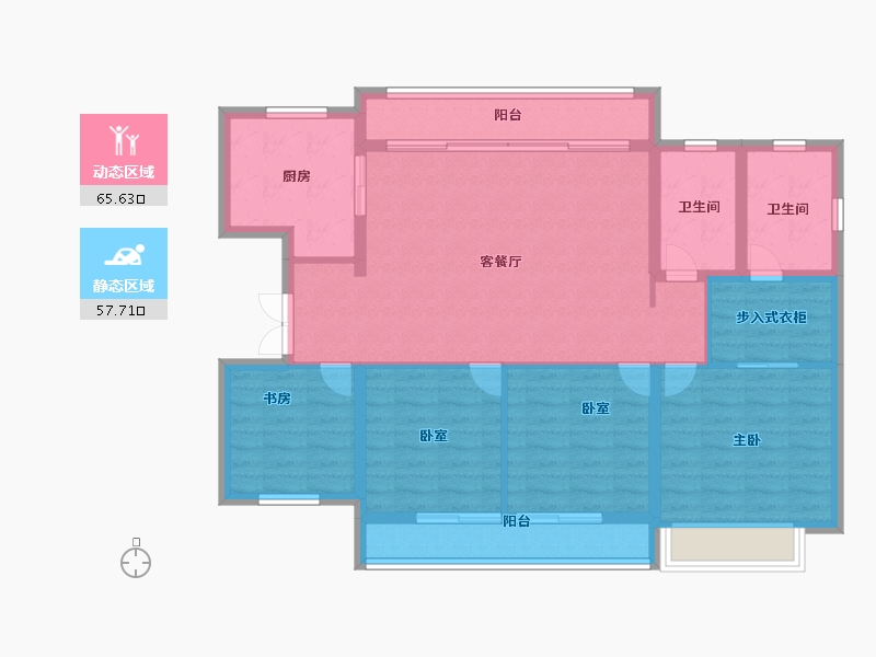 浙江省-台州市-中盛悦江府-111.20-户型库-动静分区