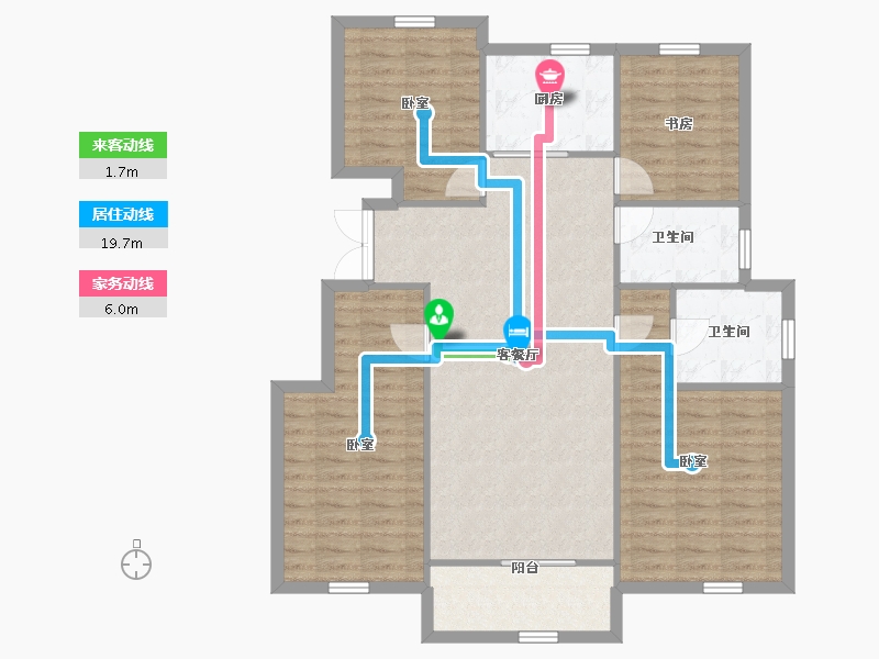 江苏省-徐州市-田昌文澜院-106.94-户型库-动静线