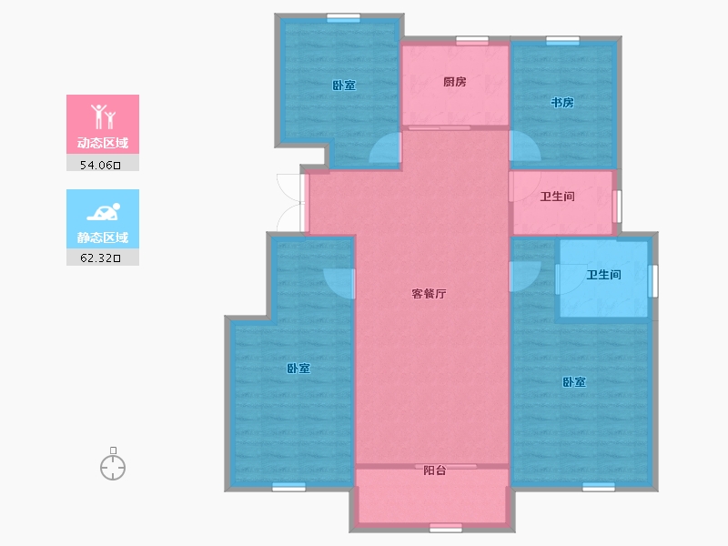 江苏省-徐州市-田昌文澜院-106.94-户型库-动静分区