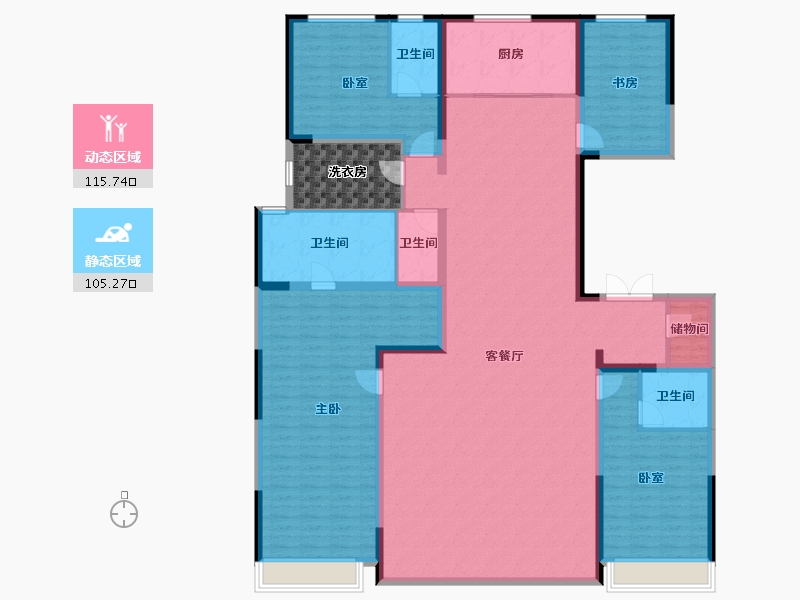 青海省-西宁市-中海·开元壹号丨紫宸-210.01-户型库-动静分区