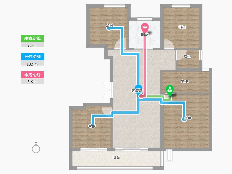 浙江省-宁波市-青澜邸-93.69-户型库-动静线