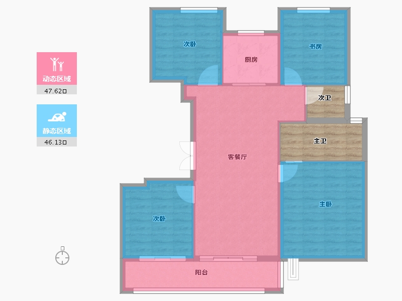 浙江省-宁波市-青澜邸-93.69-户型库-动静分区