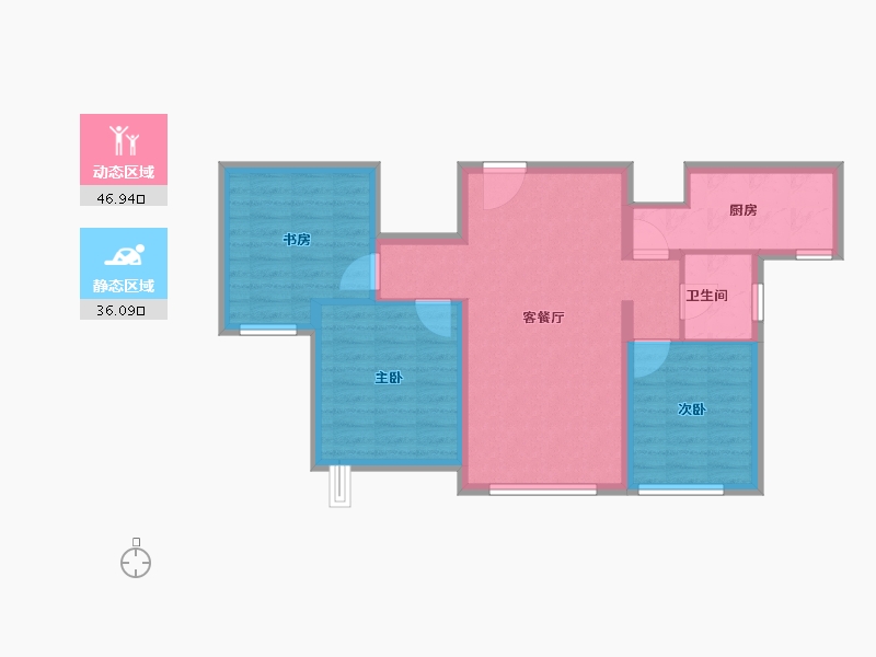 甘肃省-兰州市-保利领秀山-74.25-户型库-动静分区