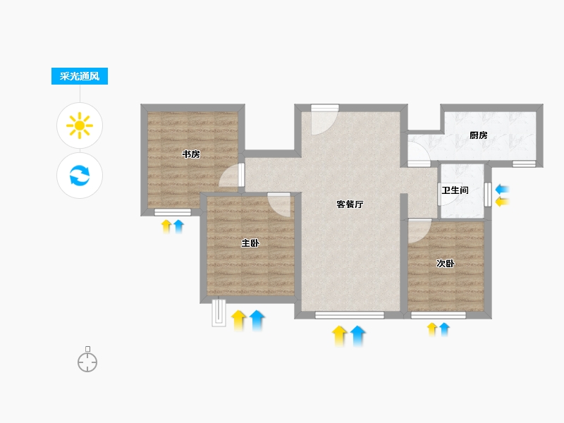 甘肃省-兰州市-保利领秀山-74.25-户型库-采光通风