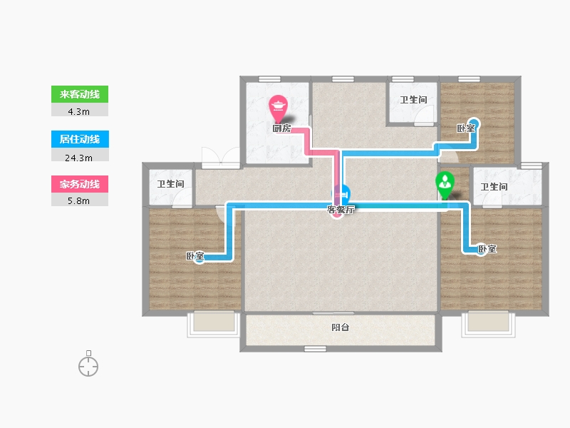 陕西省-榆林市-万居·榆溪印-129.94-户型库-动静线