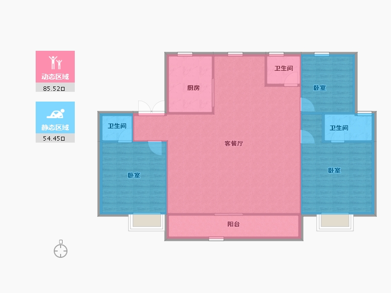 陕西省-榆林市-万居·榆溪印-129.94-户型库-动静分区