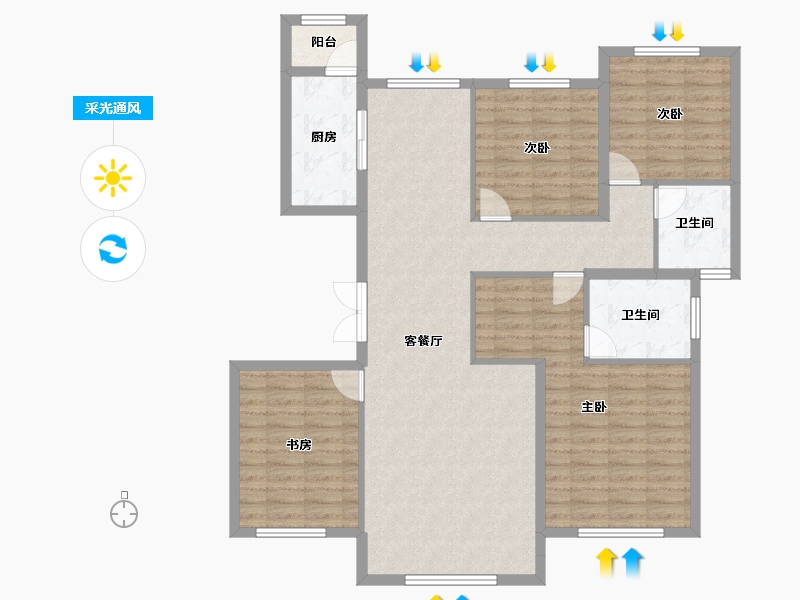 甘肃省-兰州市-保利领秀山-118.03-户型库-采光通风