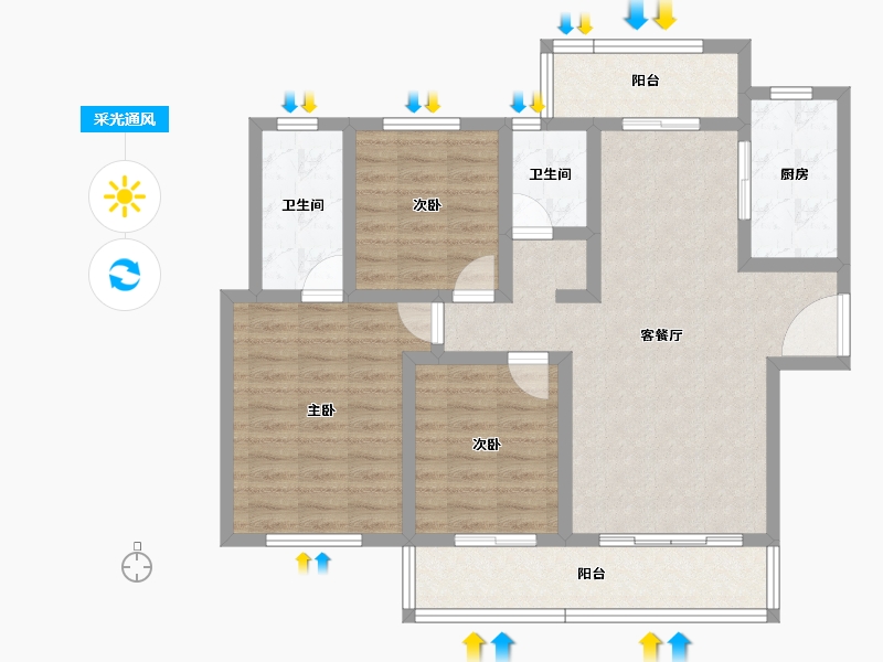 四川省-成都市-高投印悦府-92.83-户型库-采光通风