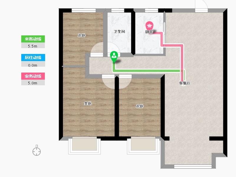 河北省-沧州市-保利拉菲公馆-74.51-户型库-动静线