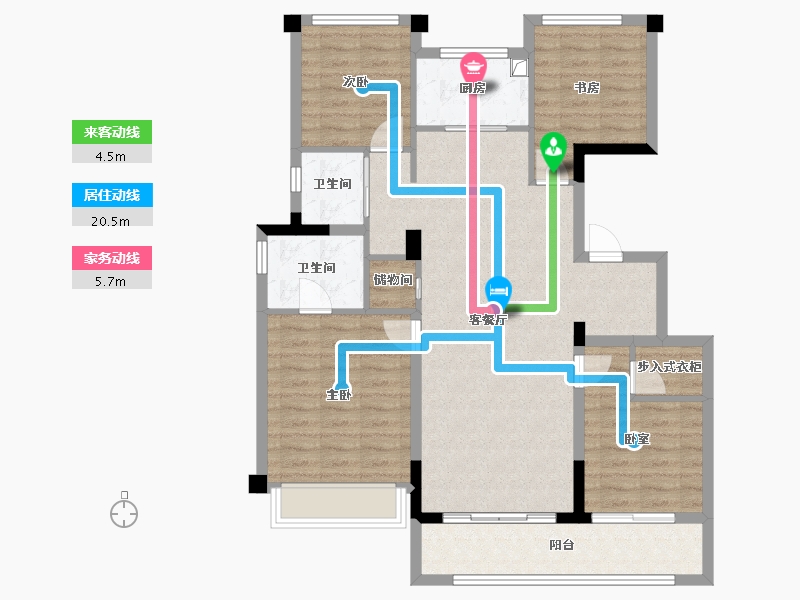 浙江省-杭州市-地铁越秀·星缦云渚-103.34-户型库-动静线