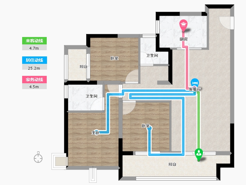 陕西省-西安市-华清园·文津观澜-96.00-户型库-动静线