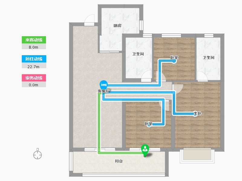 湖北省-武汉市-龙湖揽境-96.00-户型库-动静线