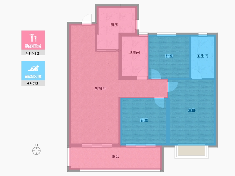 湖北省-武汉市-龙湖揽境-96.00-户型库-动静分区