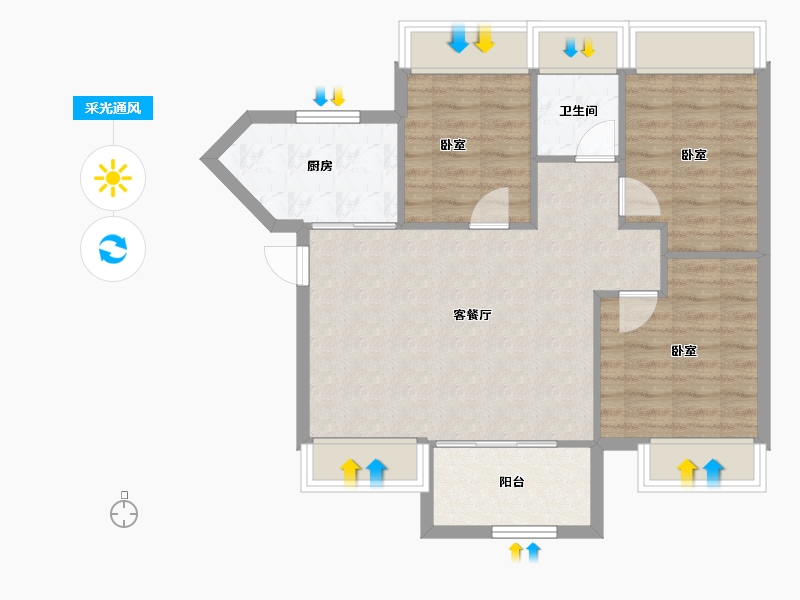 广东省-深圳市-安居凤桐苑-70.58-户型库-采光通风