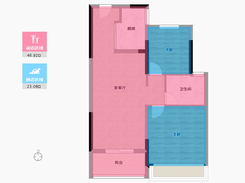 浙江省-台州市-德信·观澜府-62.49-户型库-动静分区