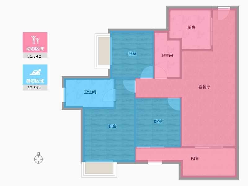 广东省-深圳市-信义君御山汇珑花园-80.68-户型库-动静分区