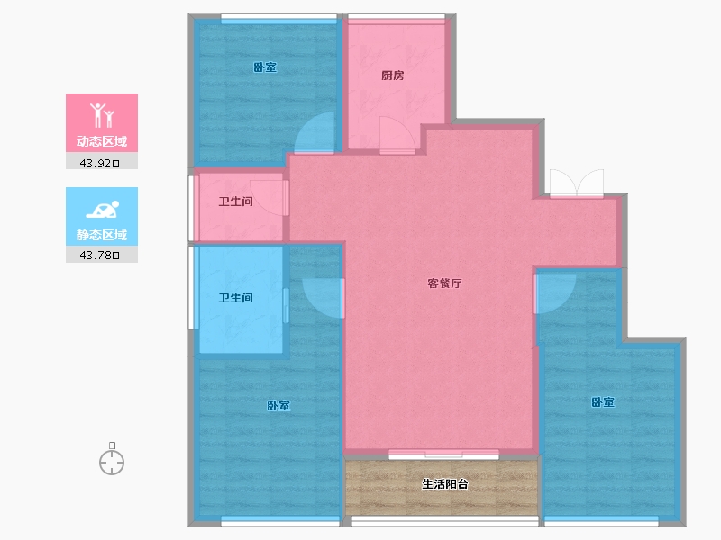 浙江省-嘉兴市-苏嘉至境园-84.75-户型库-动静分区