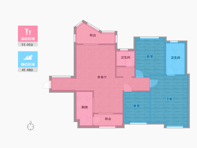 四川省-成都市-保利花园-二期-83.17-户型库-动静分区