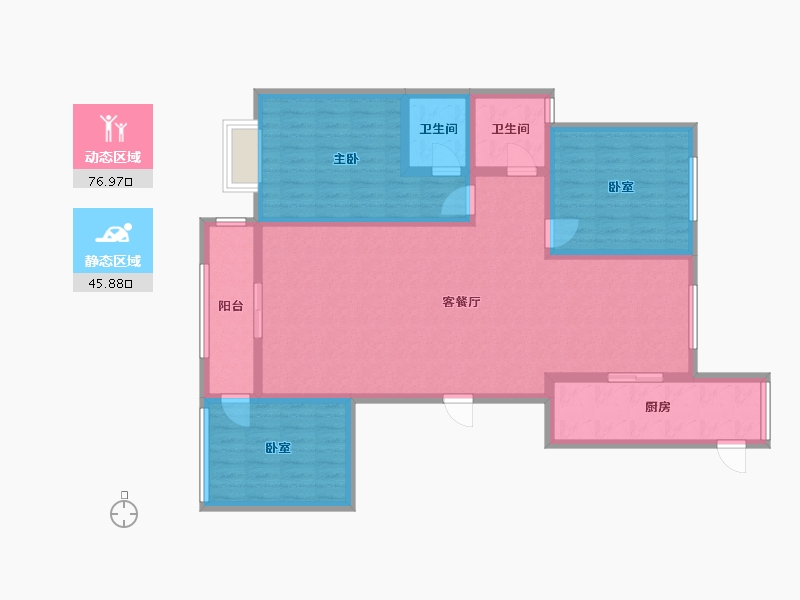 陕西省-榆林市-神木城投紫宸府-128.80-户型库-动静分区