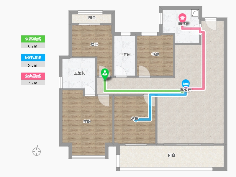 浙江省-宁波市-江樾潮启-107.00-户型库-动静线