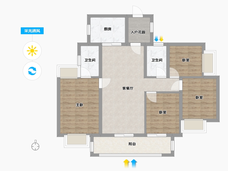 广东省-广州市-万科城市之光-95.00-户型库-采光通风