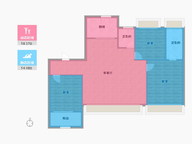 上海-上海市-建发观唐府-103.68-户型库-动静分区