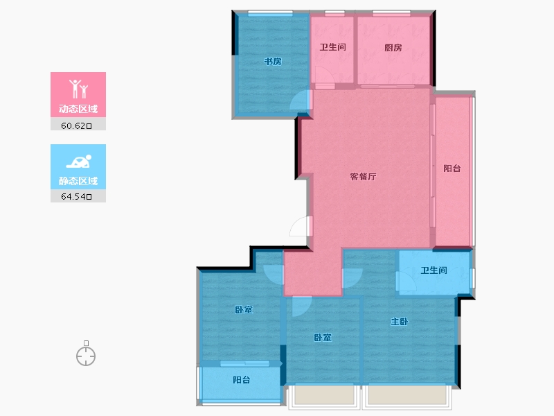 浙江省-杭州市-紫映云来府-113.85-户型库-动静分区