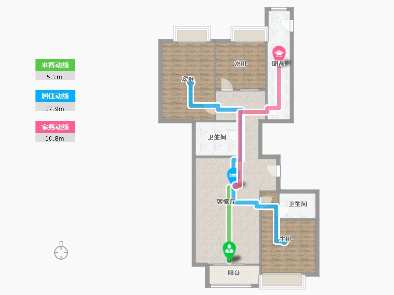 山西省-太原市-新城花园-121.00-户型库-动静线