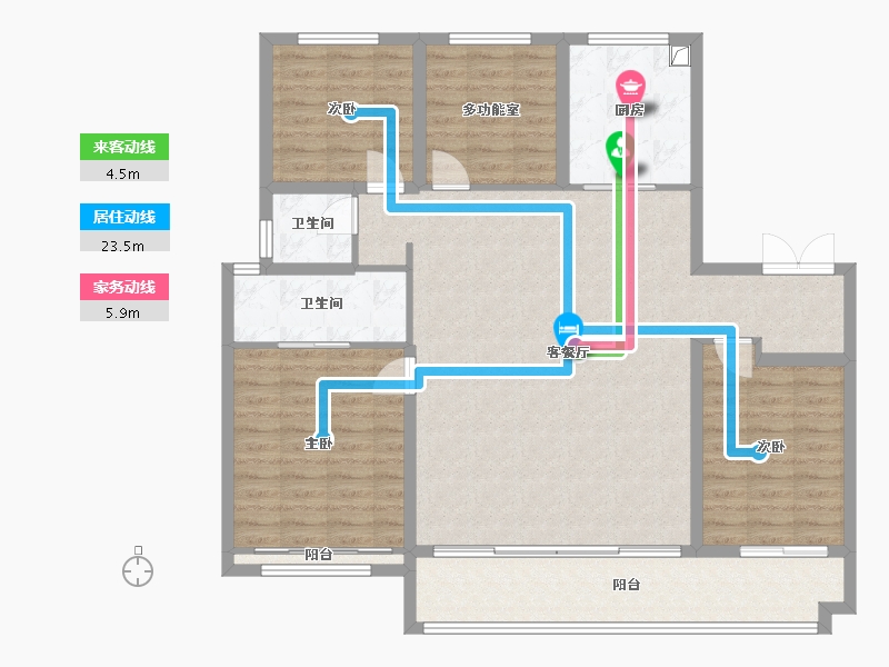 河北省-沧州市-正康渤海壹品-135.00-户型库-动静线